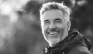 Smiling active man outdoors representing men’s health after 50